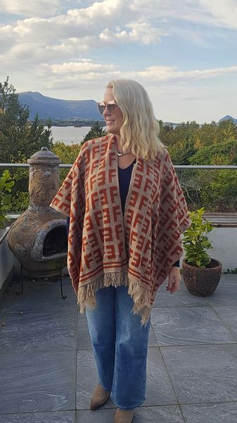 ROXANA PONCHO SCARF ( dl1902 ) - korall
