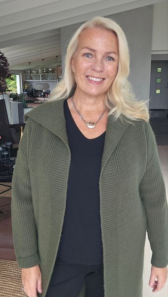 LUZABELLE LONG CARDIGAN ( 2256 ) - armygreen - ca.20 august levering