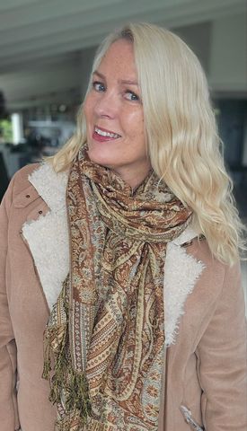 Hovedbilde Nayara Scarf (U01-E) - Terracotta & Gold