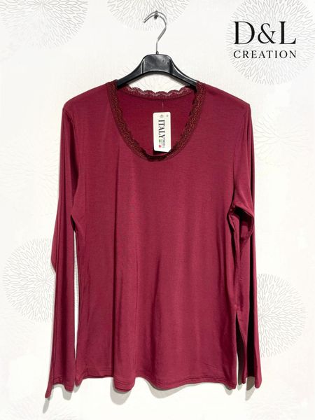 VIVIENNE LACE TOP - ( bsq6256 ) - burgundy