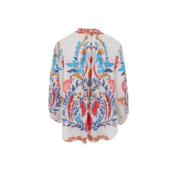 PEACOCK BLOUSE BC (40971)- marsala red