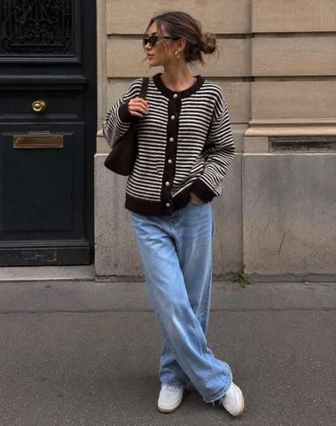 Hovedbilde Elodie Striped Cardigan (1195-2099) - Brown - ca. ...