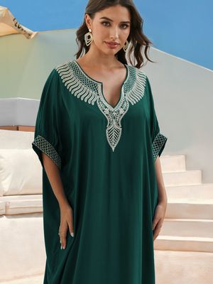 Hovedbilde Ronda Kaftan – Green & Ivory 