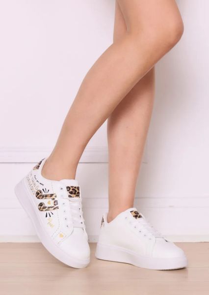“I’m Thin & Gorgeous” Sneakers (8896) - leopard