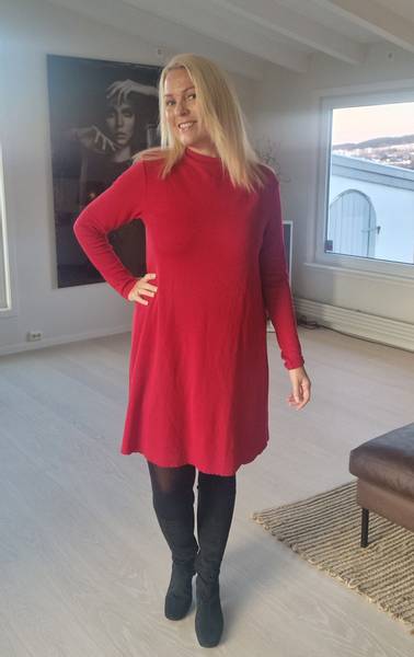 By Basics - DRESS A - LINE (7032 ) - chili red- KUN XL