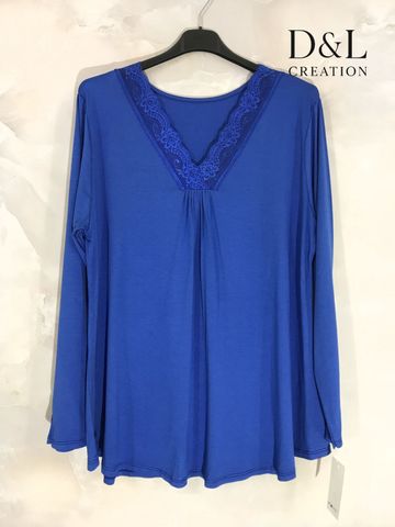 Hovedbilde MILA LACE TOP V-NECK- royal blue