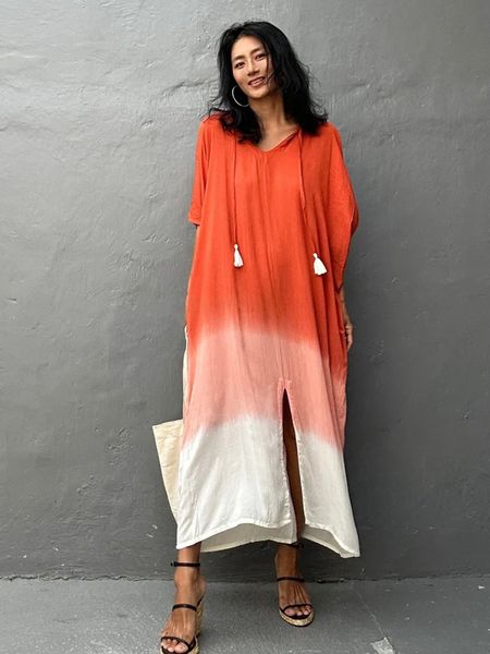 SALERNO KAFTAN – CORAL & SAND