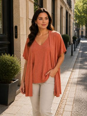Hovedbilde SOLENA LUREX CARDIGAN ( dp13034 ) - orange