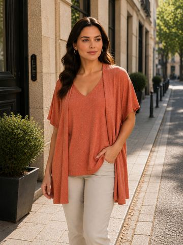 Hovedbilde SOLENA LUREX CARDIGAN ( dp13034 ) - orange