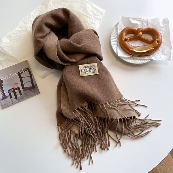Isolde Scarf -  m&oslash;rk brun og camel