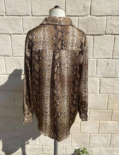 SAVA SNAKE SHIRT (711) - Taupe - ca 25. august levering
