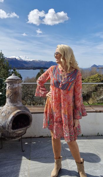 SUKI DRESS - VALERY VAIN - Aperol- 1 stk XL