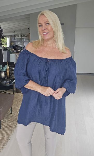 MATERA BLOUSE ( ezm25302 )  – NAVY BLUE