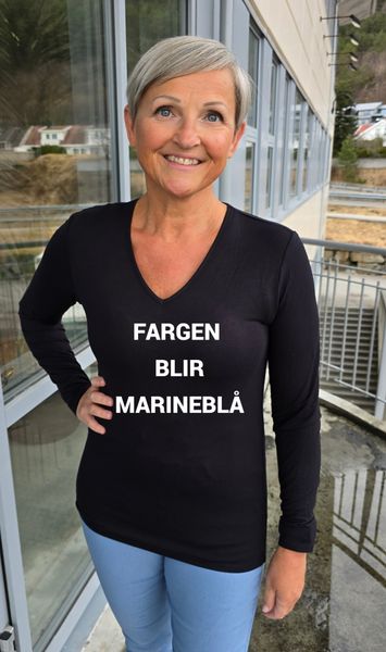 Secret Long Sleeve – V-neck - navy blue 