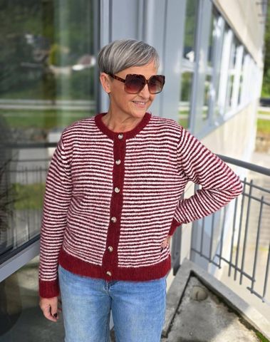 Hovedbilde Elodie Striped Cardigan (1195-2099) - Bordeaux
