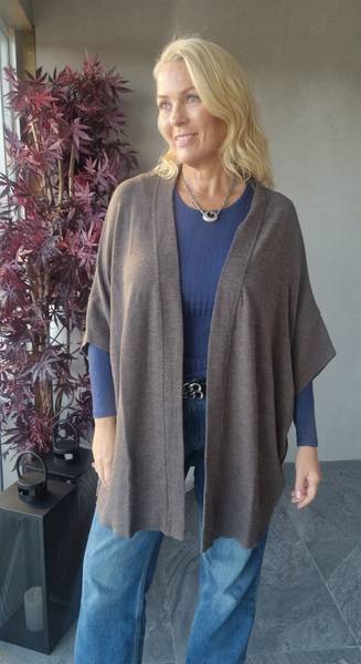 Cardigan Extra Wide (8018) - one size - terracotta melange - By Basic - 1 stk
