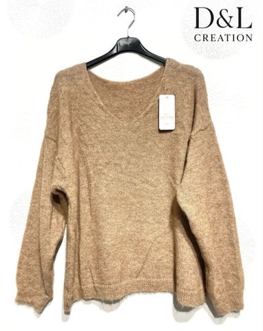Hovedbilde TALIA V-NECK KNIT (NY9185) - Camel - CA.19 SEPT ...