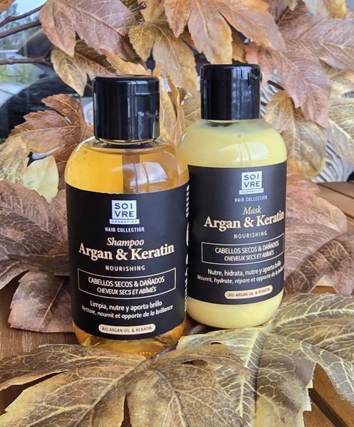 PAKKE: HAIR SHAMPOO & MASK 100 ML- Argan & keratin