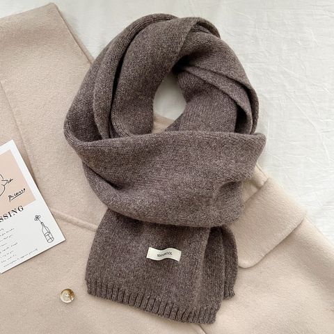 Hovedbilde NELIA WOOL SCARF – 100 % ull - dark taupe