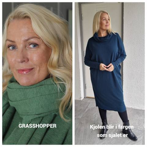 Bilde av By Basics - LANG genserkjole  - grasshopper