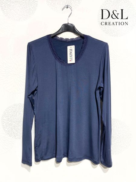 VIVIENNE LACE TOP - ( bsq6256 ) - navy blue