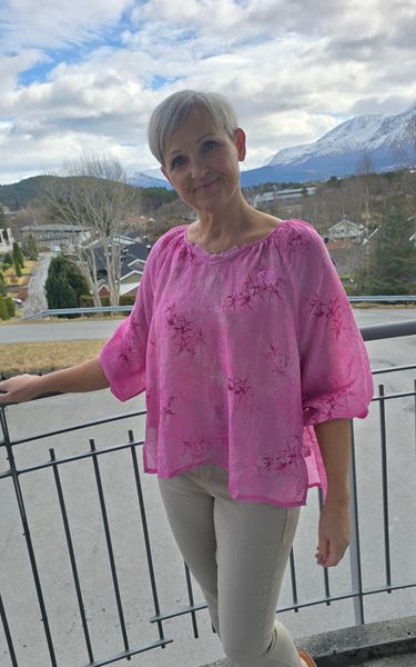 ARIA LINEN BLOUSE (br36) - pink 