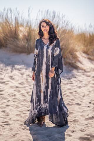 Bilde av KAFTAN ROMANTIC BOHO - GREY - 1 stk