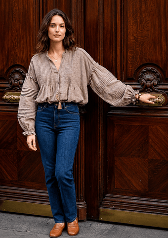 Hovedbilde  ROMA BLOUSE (G001) ONE SIZE - Taupe - ca 25. ...