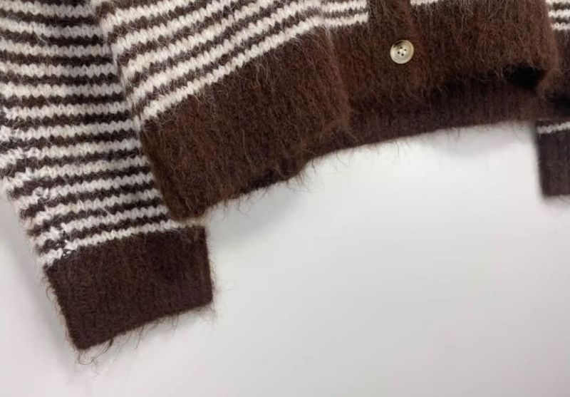 Elodie Striped Cardigan (1195-2099) - Brown - ca. 25 august levering
