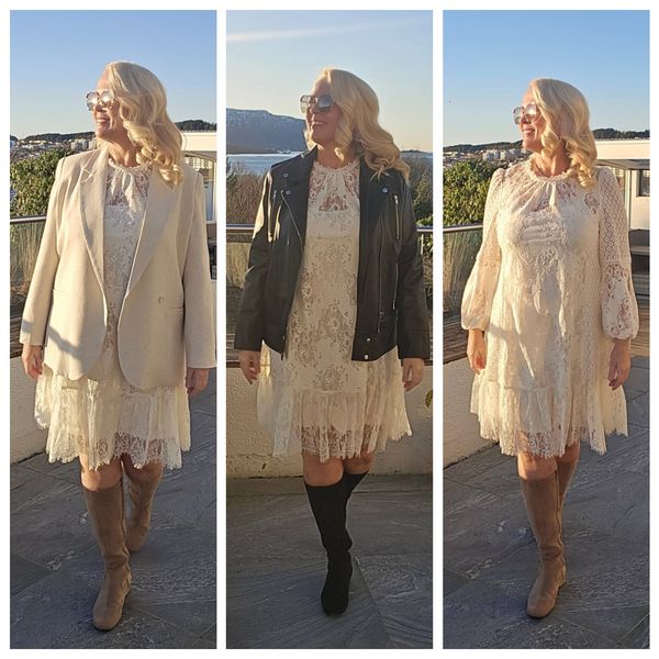 THALIA LACE DRESS - SHORT - med tilbehør