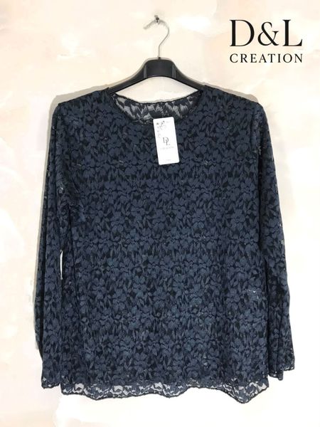 YLVA LACE TOP ( dl007 ) - navy blue