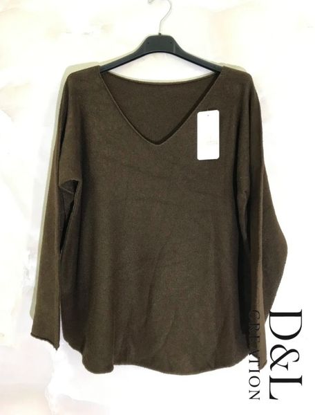 ELINA V-NECK KNIT ( r578 ) - chocolat