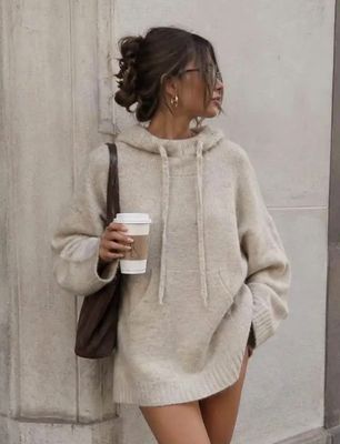Hovedbilde SELIA HOODED KNIT  (1196-2069) - Ecru 