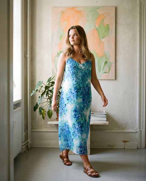 TAURO LONG DRESS – aqua - CA. 10 JUNI LEVERING