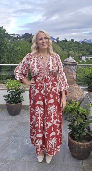 GABRIELLA DRESS –  warm scarlet /red