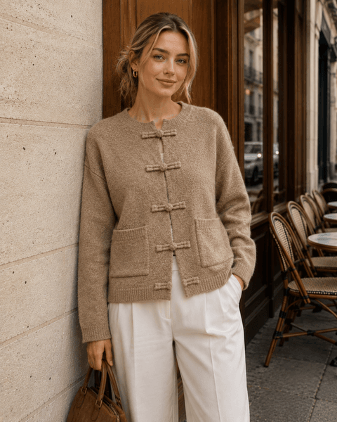 BOWIE CARDIGAN (RM6016) ONE SIZE - Beige - ca 25. august levering