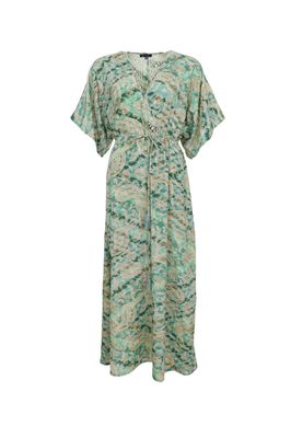 Bilde av LUNA long V-neck dress BC (39215) - floral green