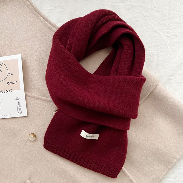 NELIA WOOL SCARF – 100 % ull - burgundy