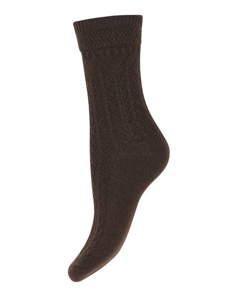 WOOLTT SOCK 1 PACK = 2 PAIRS - CHOCOLATE - ( korte ) 