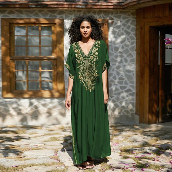 Meknes Kaftan – Emerald & Gold 