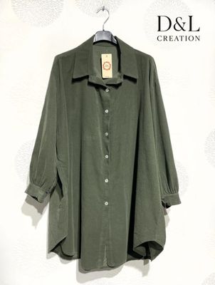 Hovedbilde LINA CORD SHIRT - armygreen
