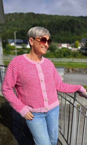Hovedbilde Elodie Striped Cardigan (1195-2099) - Pink