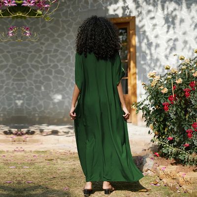 Hovedbilde Meknes Kaftan – Emerald & Gold 