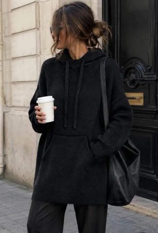 Hovedbilde SELIA HOODED KNIT  (1196-2069) - Black