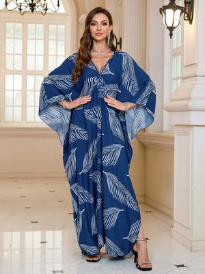 Hovedbilde SANL&Uacute;CAR KAFTAN – NAVY LEAF